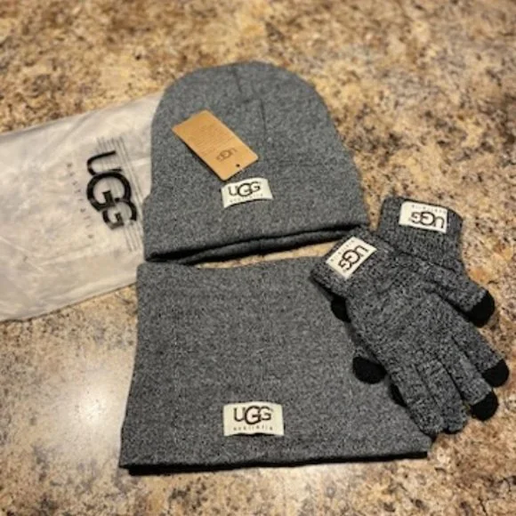 Ugg  hat, glove, neck scarf set ~ NWT UGG Australia scarf & beanie set new | Mercari main image 3